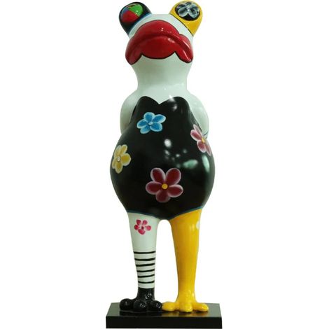 Statue grenouille debout peintures multicolores H46 cm - SAPO CRAZY (1/3)