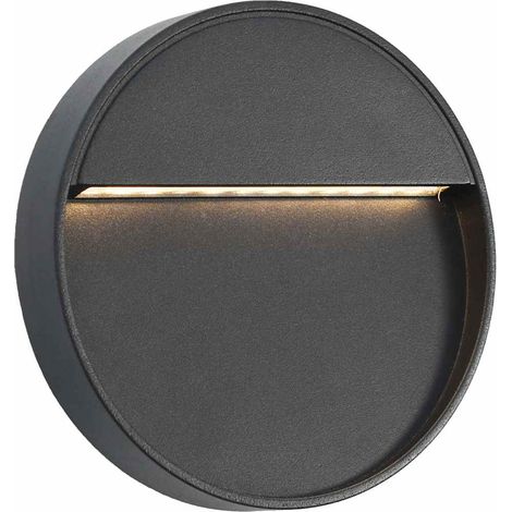 Appliques murales à LED d'extérieur 2 pcs 3 W Noir Rond
