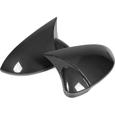 Coques de rétroviseurs latéraux style corne en ABS aspect carbone pour MK8 VIII R GTD 2020+, 2 caches + ruban adhésif double face (1/5)
