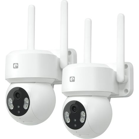 Garza Smart - Pack 2 Cámara de vigilancia WiFi IP 360º Exterior Inteligente. 1296P con Visión Nocturna, Audio bidireccional, Detección de Movimiento, Control por App. (1/4)