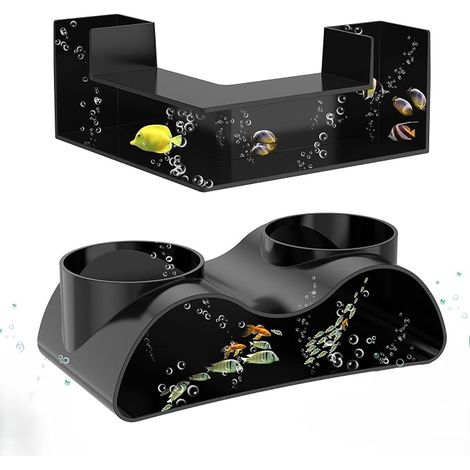 Tunnel de Poisson, Tunnel Souterrain pour Aquarium, Grottes de Poissons, 17,6/12,5 cm en Plastique, Cachette pour Crevettes, Tunnel pour Aquarium avec Entrées, Grotte Cachette (1/4)