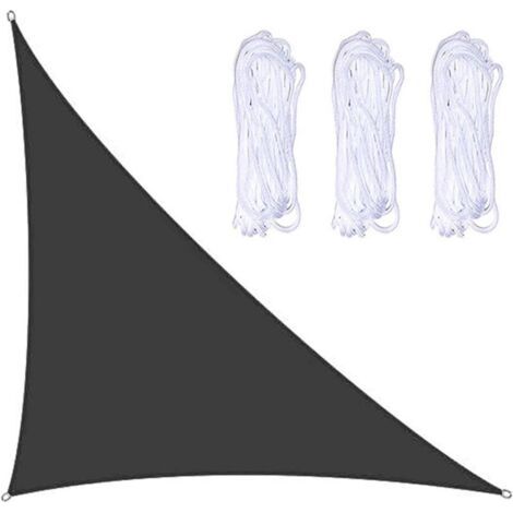 Voile d'ombrage rectangulaire. 3 x 4 x 5 m. Avec 3 cordes. Idéale pour le jardin, la terrasse, les fêtes, la cour et le camping (noire). (1/5)