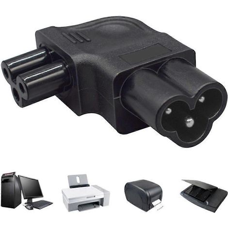 Adaptateur de conversion de prise secteur IEC 320 C5 vers C6 (C5 femelle vers C6 mâle) (1/4)