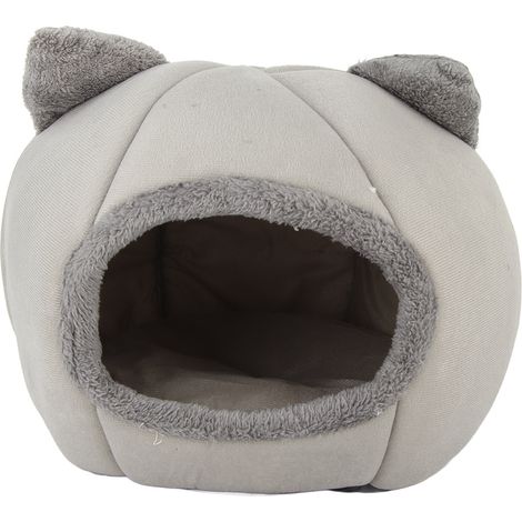 Niche douillet pour animaux semi-fermé - Duvet chaud pour chien et chat en hiver (1/5)