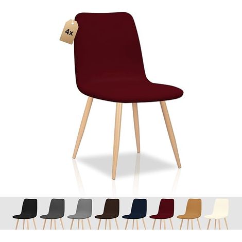 Scandinavian Chair Covers Universal Removable Washable Stretch Dining Room Chair Cover without Armrest Kitchen Restaurant Burgundy (1/3)