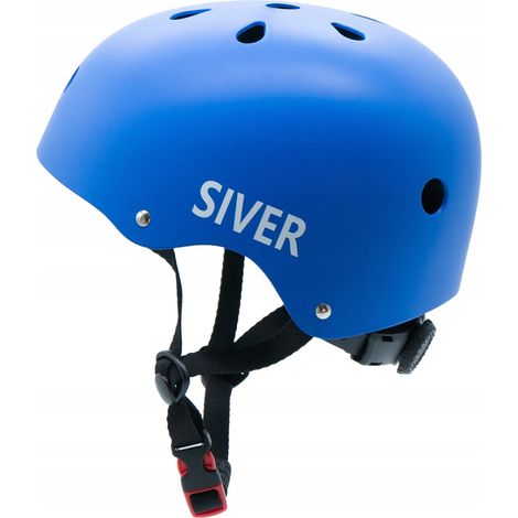 Silberblauer Fahrradhelm - Größe S