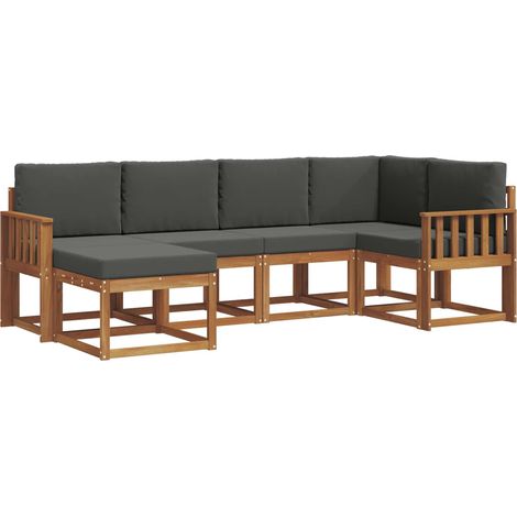 vidaXL Ensemble de canapés d'extérieur 6 pc Naturel et Anthracite (1/5)