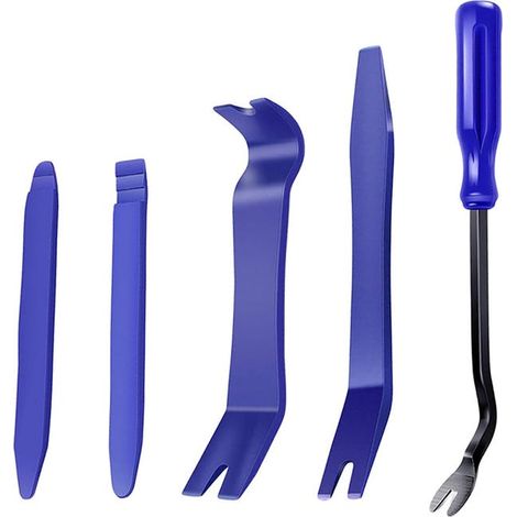 5-teiliges Werkzeugset für die Fahrzeugdemontage, Autoreparatur-Werkzeugset, Kunststoff-Entfernungshebel, blau (1/5)