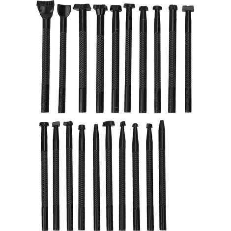Ensemble de 20 outils de poinçonnage pour le travail du cuir, la fabrication de selles et le bricolage en cuir. (1/5)