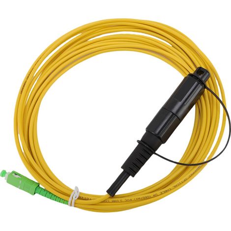 Cavo patch in fibra ottica, impermeabile, monomodale, schermato, con connettore fisico SC ad angolo retto, 3 metri/9,8 piedi -Crezuo