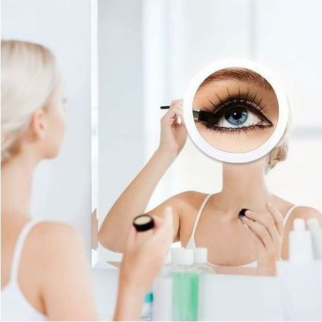 Miroir grossissant x20 avec ventouses (15 cm de diamètre) – Idéal pour le maquillage, l'épilation, l'extraction de points noirs et la mise en forme des sourcils – Parfait pour la maison et les voyages