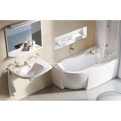 Baignoire Rosa 95 Tablier: Avec tablier - Sens Baignoire: Droite - Dimensions baignoire d'angle et asymètrique: 150 x 95 cm (1/3)
