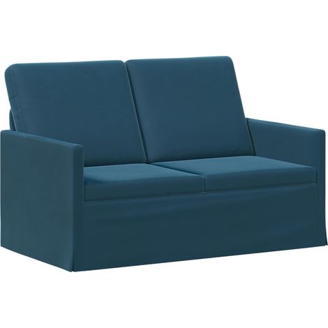 2 Seater Sofa Blue 130 x 81 x 82 cm Velvet vidaXL (1/5)