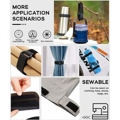 Sangles Scratch Velcr Réutilisables 10 M X 25 Mm, Sangles De Câble Réglables Avec 50 Boucles En Plastique, Libre De Couper Attaches De Câble Velcr En Nylon Noir-DPZO
