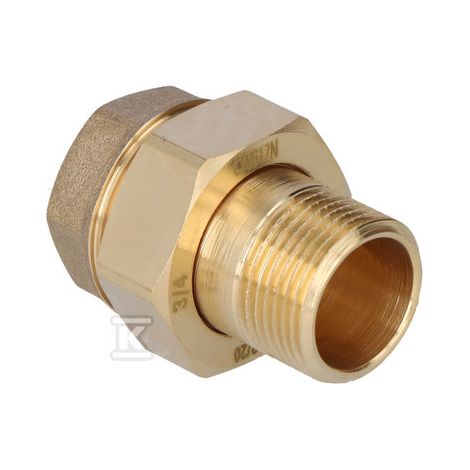 Raccord fileté en laiton 3/4" droit avec joint torique