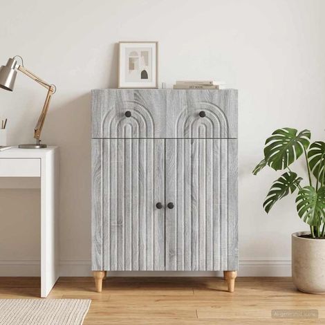 vidaXL Buffet Sonoma gris 66 x 34,5 x 90 cm Bois d'ingénierie (1/5)