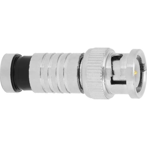 Connecteur de Compression Mâle BNC à Tête Sans Soudure Adaptateur Coaxial Haute Fréquence Étanche à l'Humidité Pour Systèmes de Vidéosurveillance RG59 (1/5)