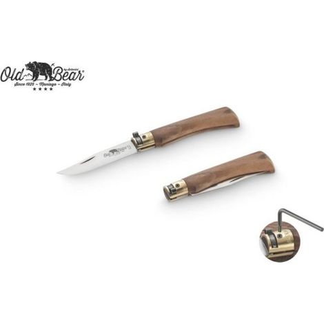 Coltello old bear manico noce lama inox 17 cm misura s