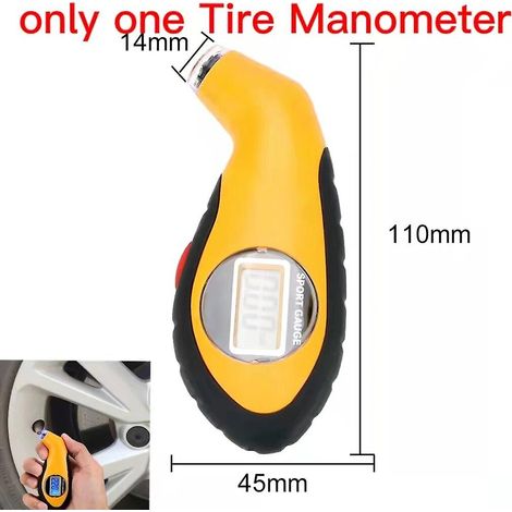 Système de surveillance de la pression des pneus (6 pièces/ensemble) avec écran couleur LCD, alimentation solaire, capteur externe TPMS (un seul manomètre inclus). (1/5)