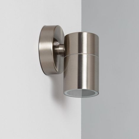 Wandleuchte Aussen aus rostfreiem Edelstahl Satin Silber