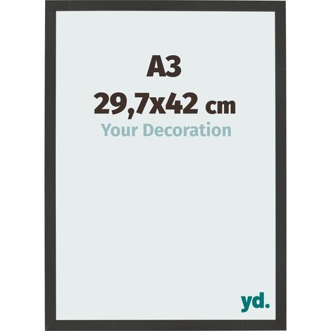 yd. - Cadre photo A3 29.7x42 - Noir Grain de Bois - MDF - Bologna (1/5)