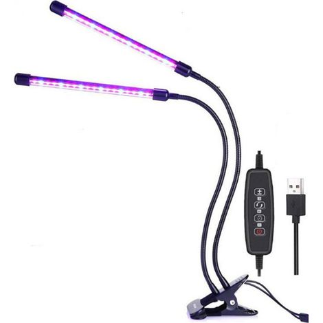 Lampe de croissance / Éclairage horticole avec 2 tubes fluorescents LED flexibles (1/3)