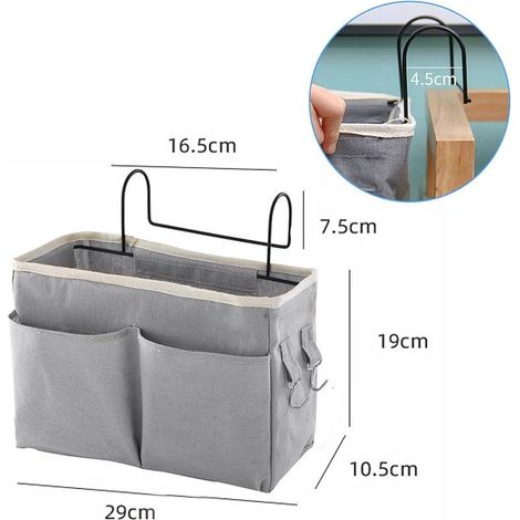 2er-Set Nachttisch-Organizer-Taschen, leere Taschen, Bettaufbewahrung, Hängekorb, Bettbeutel, geräumiges Canvas-Bettregal zum Sortieren von Zeitschriften und Handys (1/5)