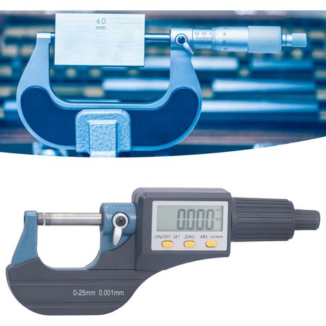 Micromètre numérique 0-25 mm avec une échelle micrométrique de 0,001 mm (1/5)