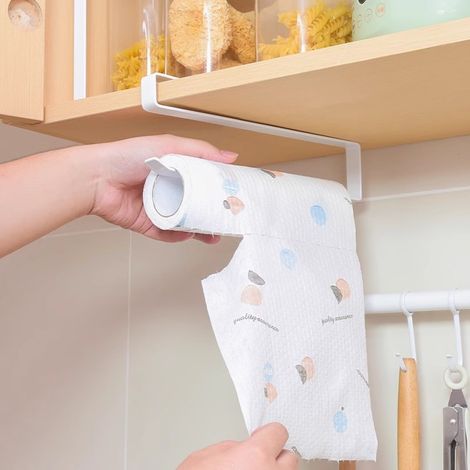 1 portarotolo di carta da cucina senza foratura, portarotolo di carta, distributore di rotoli di carta da cucina a parete per cucina e bagno