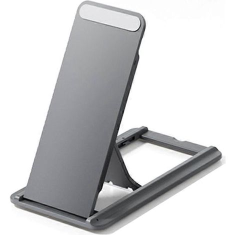 Support universel pour tablette, pliable et adhésif, pour bureau ou liseuse, gris foncé. (1/5)
