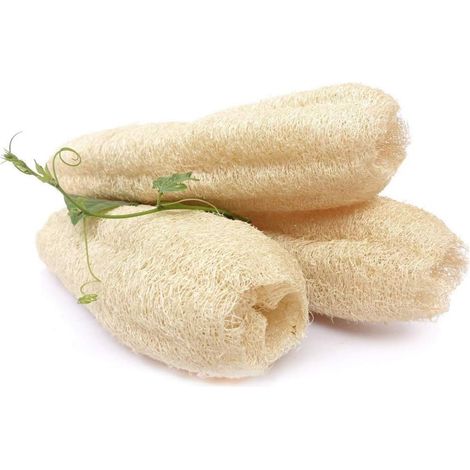 Loofah - 100 % Naturel Bio-Dégradable - Pour Bain Corps Visage Mains Pieds Cuisine - 3 Pièces (1/5)