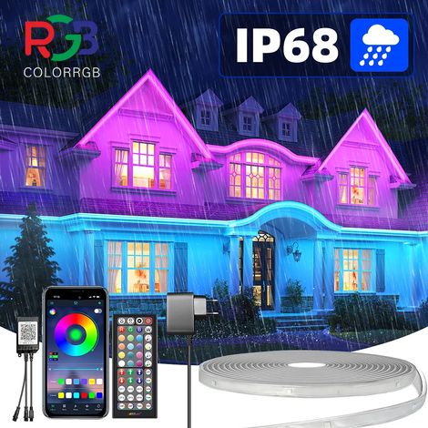 (20M) Bande LED étanche IP68, changement de couleur synchronisé avec la musique, contrôle par application, convient à la décoration de la pièce. (1/5)