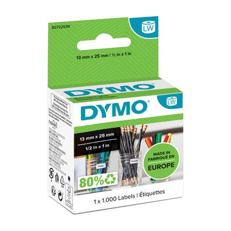 Etiquetas Adhesivas en Rollo Dymo 11353/ 24 x 12mm/ 1000 uds (1/4)