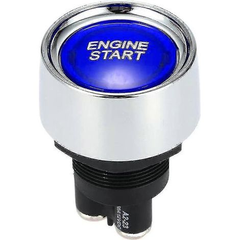 Interrupteur de démarrage moteur à bouton-poussoir, 12V-24V 50A, interrupteur de démarrage moteur automobile universel avec indicateur LED bleu. (1/5)