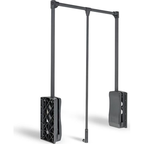 Penderie Escamotable,Portant a Vetement Noir,Largeur 875×1200mm, H 875mm,Charge 8 kg,Barre de Penderie Acier, Plastique,pour Armoire de Rangement, Dressing Chambre Adulte (1/5)