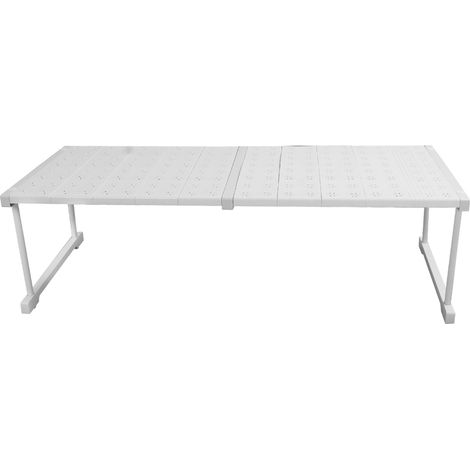 Étagère extensible pour placard, réglable, gain de place, armoire, étagère à tension, 42 cm de largeur, 32 cm de hauteur, longueur 87 à 108 cm (1/5)