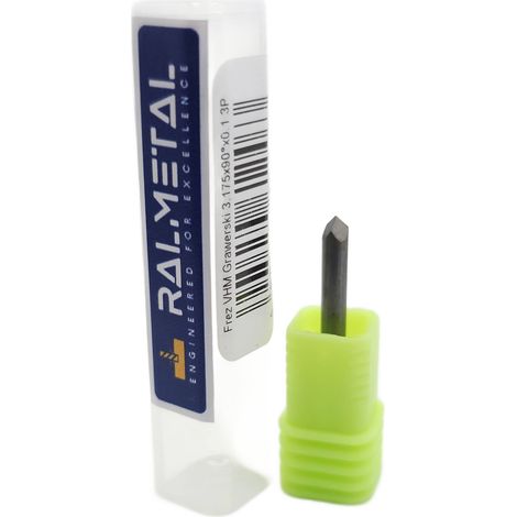 Fresa per incisione in metallo duro integrale 3,175 x 90° x 0,1 mm 3P (1/5)