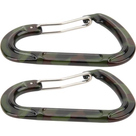 D-förmiger Aluminiumhaken zum Klettern im Freien, kleines Modell, für Rucksack, Schlüsselanhänger und Wasserflasche (militärgrün) (1/5)