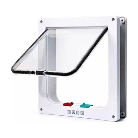Chatière magnétique blanche pour chien et chat - Taille Moyenne (M) - Installation facile, 4 points de fermeture magnétique, idéale pour portes et cloisons (1/5)