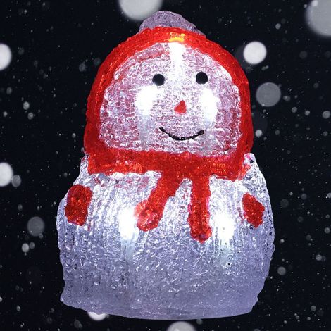 LED-Acryl-Schneemann 16x11cm Winterdeko Weihnachtsdeko Weihnachtsfigur Dekofigur - rot (1/2)