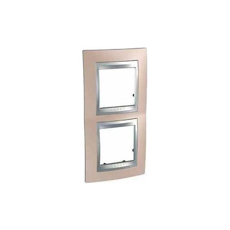 Plaque Unica Top 2 postes verticale cuivre onyx liseré aluminium (MGU66.004V.096)