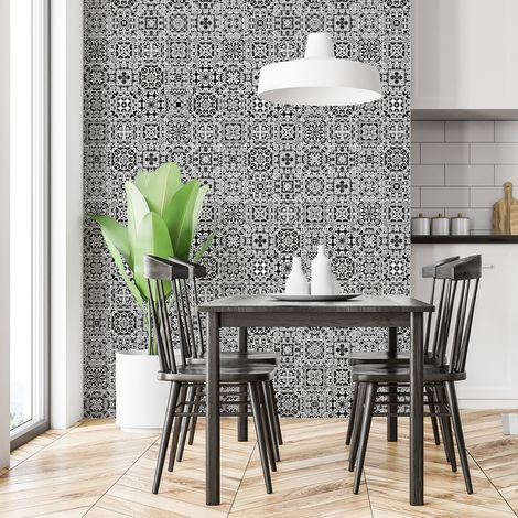 Sticker Mural Carrelage adhésif Cuisine Salle de Bain - 60 STICKERS CARRELAGES AZULEJOS HELINA - 60stickers10x10cm (1/5)
