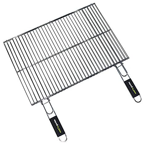 Cook'in garden - Griglia Doppia in Acciaio Cromato - Ideale per Barbecue - Manici Soft Touch - Resistente alle Fiamme e alle Alte Temperature - 60 x 40 cm (1/3)
