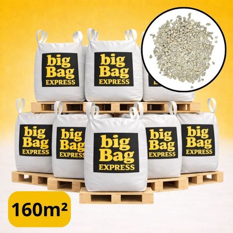 PACK 8 X BIG BAG de +/- 1,5T ≃ 160M² Gravillon “Grain de Riz” Beige Ø 4/6 mm - Livraison PREMIUM (1/4)