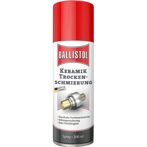Ballistol Keramik-Trockenschmierspray 200 ml – fett- & ölfreie Trockenschmierung, für Ketten, Scharniere & Getriebe (1/2)