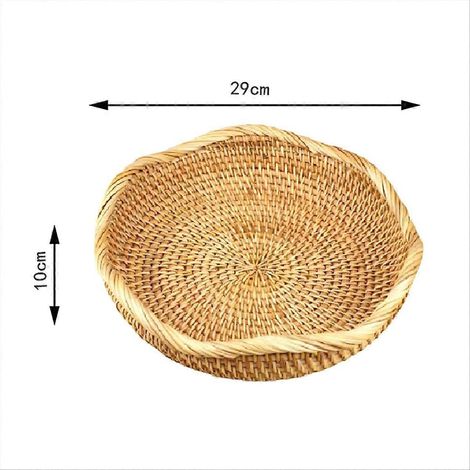 Runde Obstkörbe aus geflochtenem Rattan, Servierkörbe für die Küche, 3er-Set (1/5)