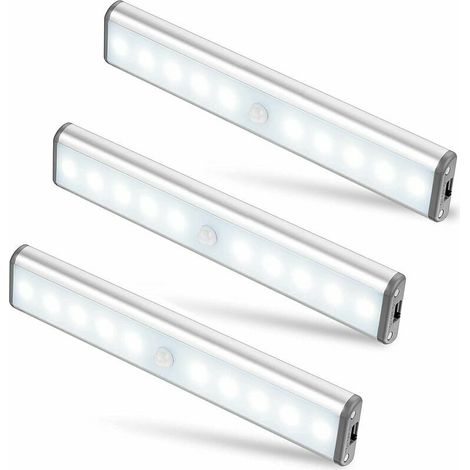 RHG Lumière LED, sans fil, rechargeable par USB, magnétique, détecteur de mouvement, 2 modes d'éclairage, portable. Lampes de placard Lampes d'urgence portables Lampes de nuit pour bébé Lampes de seco