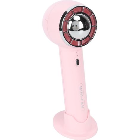 Ventilateur portable 3 vitesses, chargement USB, vent puissant, léger, batterie 1200 mAh, rose, idéal pour le bureau et les voyages. (1/5)