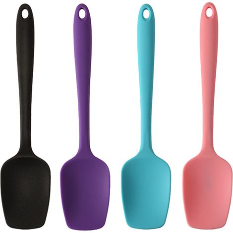 Spatules en silicone, spatules cuillères en caoutchouc résistantes à la chaleur, conception monobloc, sans couture et antiadhésives (1/5)
