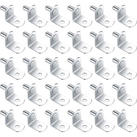Chevilles de support d'étagère en métal 5mm – Lot de 30 pièces – Finition nickelée pour armoires et étagères – Installation simple (1/5)